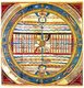India: Jain cosmological map called Adhai-dvipa or 'Two and a Half Continents'. Gouache on cloth, Gujarat, 16th century